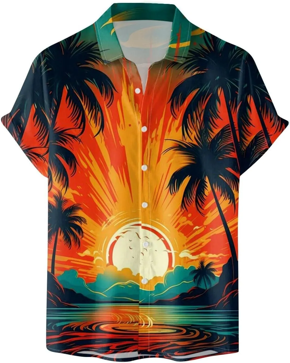 Mens 2024 Hawaiian Tropical Shirts Short Sleeve Casual Button Down Floral Summer Beach Shirts Holiday Floral Shirts
