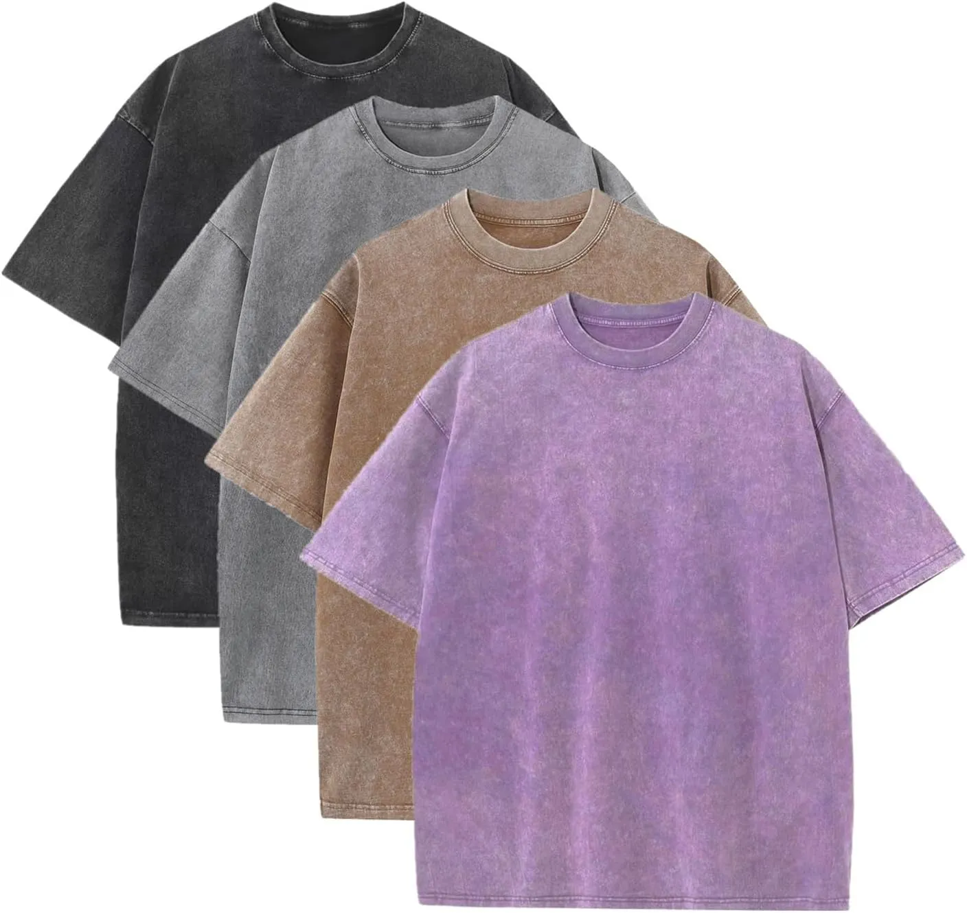 Men's Acid Wash T-Shirts Oversized Unisex T Shirt Cotton Short Sleeve Shirts Casual Tee for Women