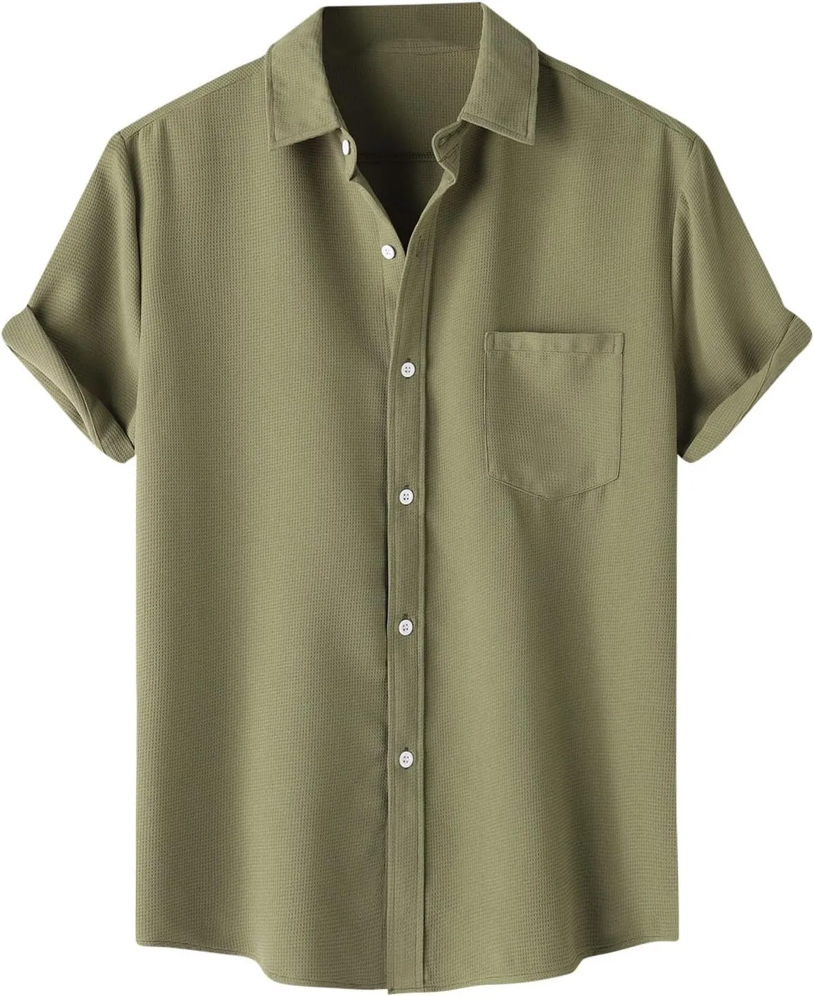 Men's Button Down Shirts Short Sleeve Casual Shirts Summer Beach Shirts Vacation Wedding Shirt