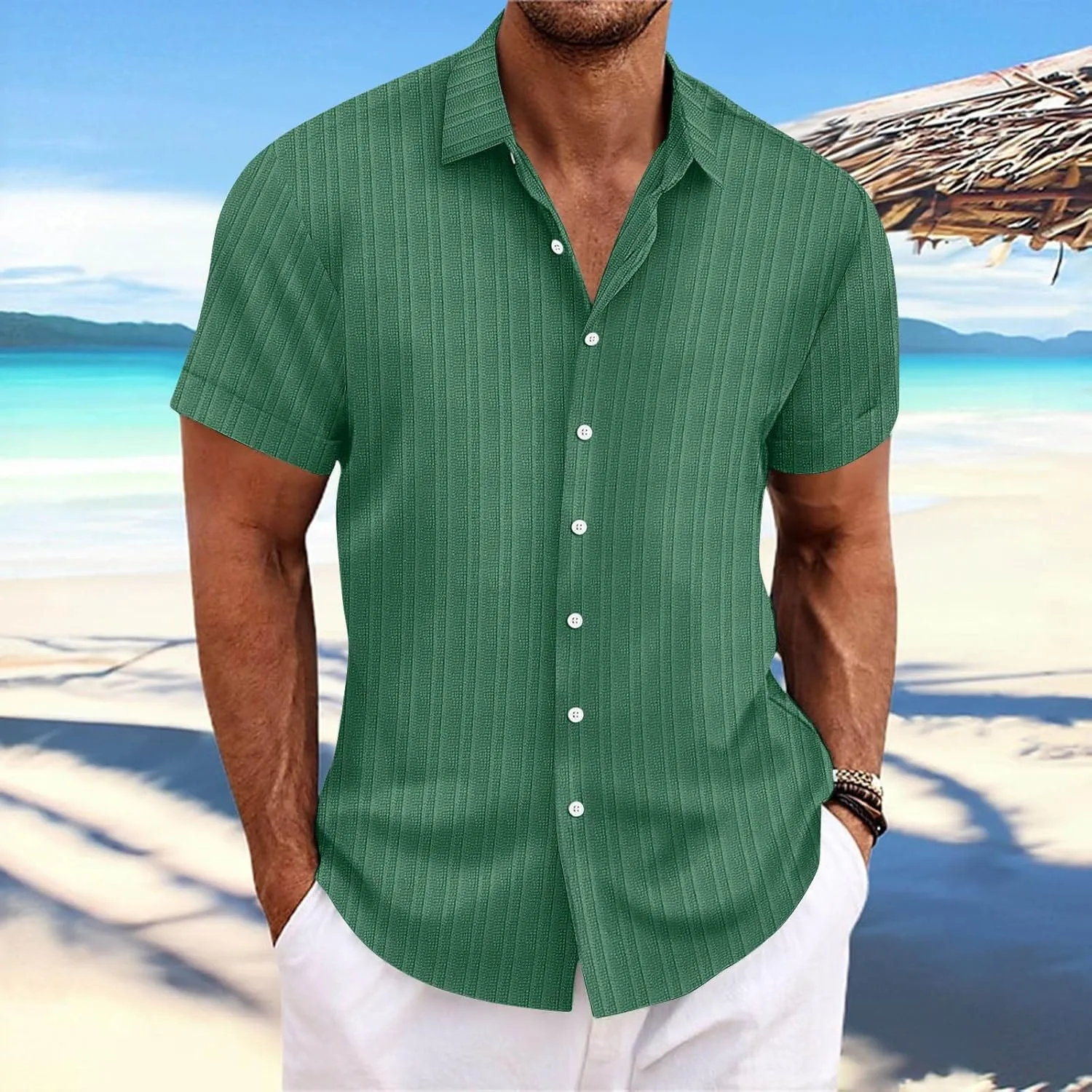 Mens Button Down Shirts Short Sleeve Linen Cotton T Shirts Business Casual Work Tshirt Summer Dress Shirts Outfits Clothes