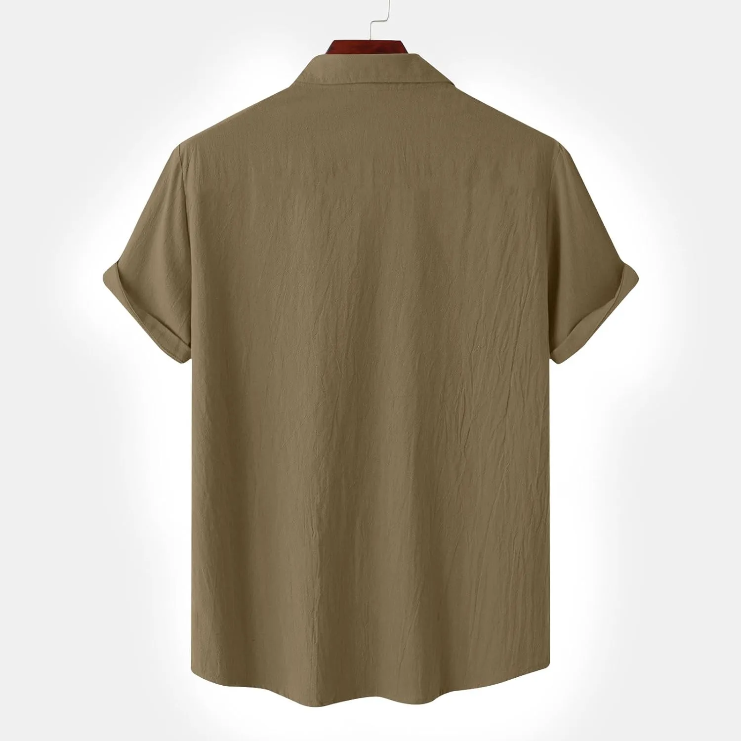 Mens Cargo Shirts Short Sleeve Cotton Linen Tactical T Shirts Multic Pockets Big & Tall Men Summer Hiking Tshirts