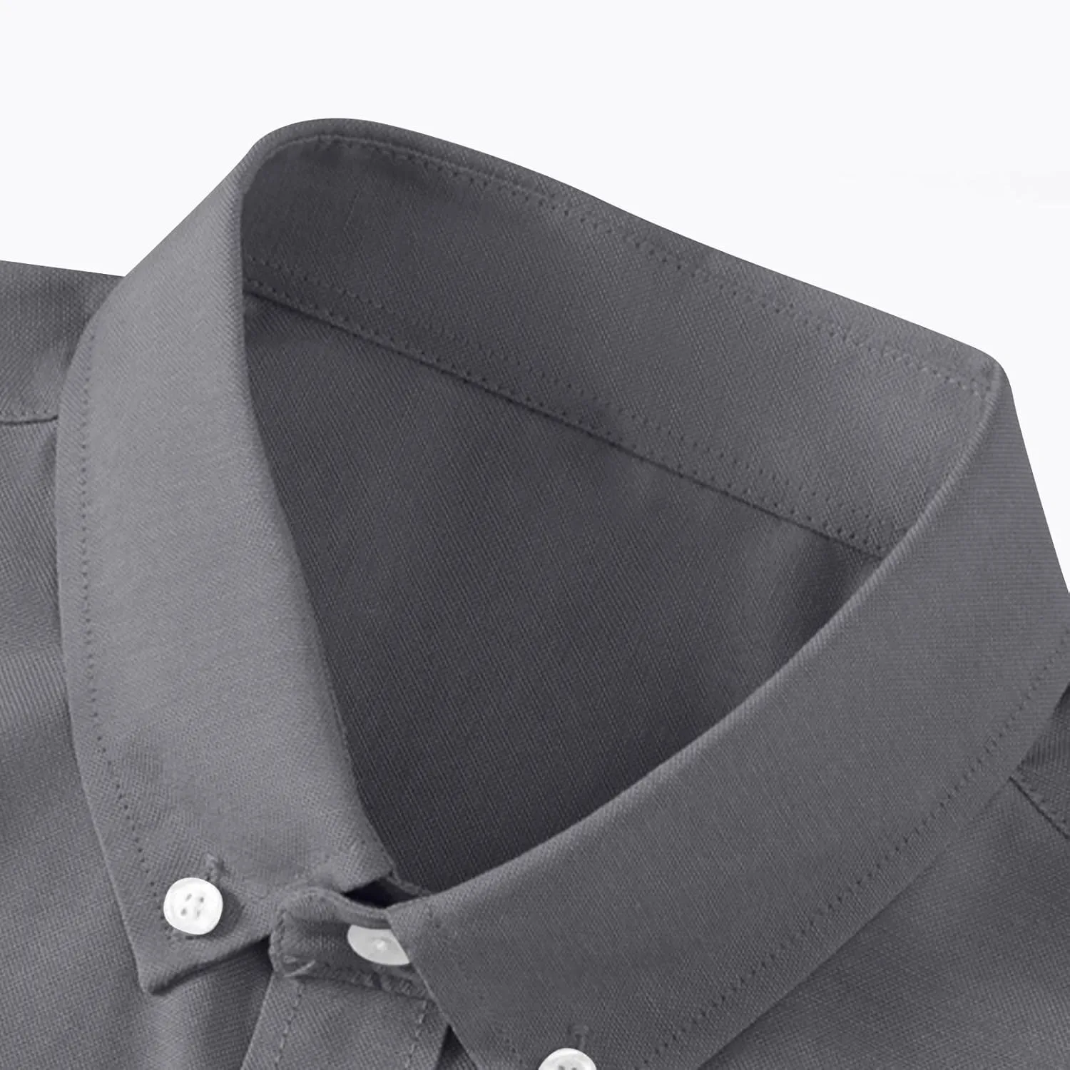 Mens Casual Button Down Cardigan Shirt Solid Color Oxford Fabric Long Sleeve Shirts Slim Fit Lapel Top with Pocket