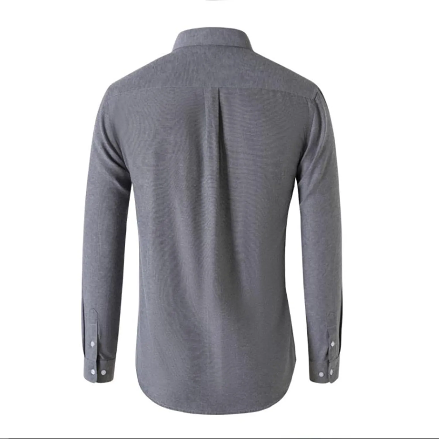 Mens Casual Button Down Cardigan Shirt Solid Color Oxford Fabric Long Sleeve Shirts Slim Fit Lapel Top with Pocket