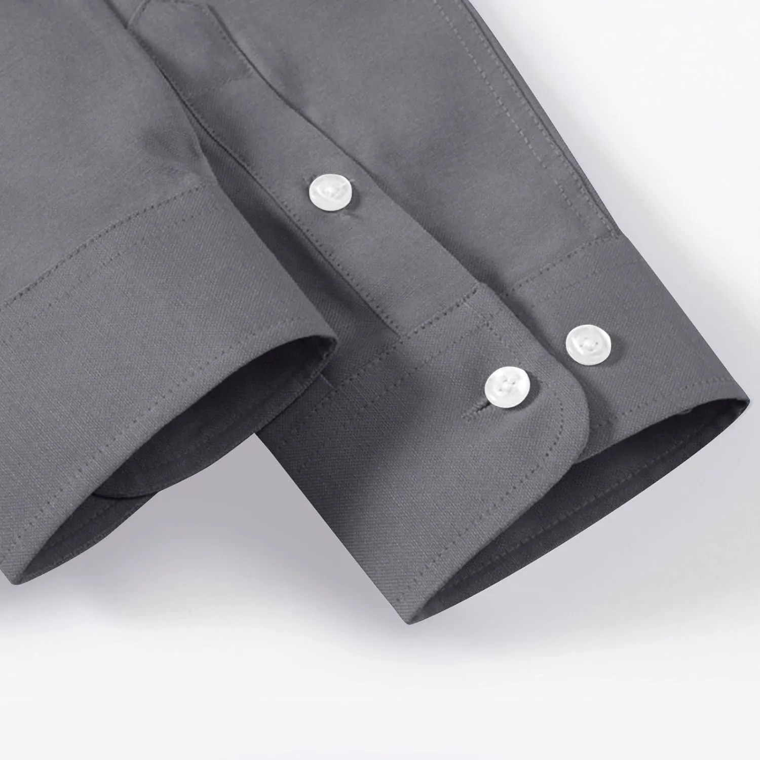 Mens Casual Button Down Cardigan Shirt Solid Color Oxford Fabric Long Sleeve Shirts Slim Fit Lapel Top with Pocket