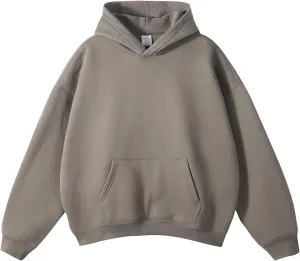 Men's Casual Fleece Hoodie Heavy Sherpa Lined Sweatshirt Fall Winter Warm Thick Pullover Sweatshirts