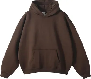 Men's Casual Fleece Hoodie Heavy Sherpa Lined Sweatshirt Fall Winter Warm Thick Pullover Sweatshirts