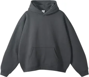 Men's Casual Fleece Hoodie Heavy Sherpa Lined Sweatshirt Fall Winter Warm Thick Pullover Sweatshirts