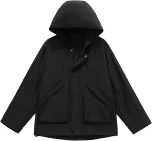 Mens Casual Rain Jackets Fall Lightweight Waterproof Windbreaker Long Sleeve Outdoor Hooded Raincoat With Pockets