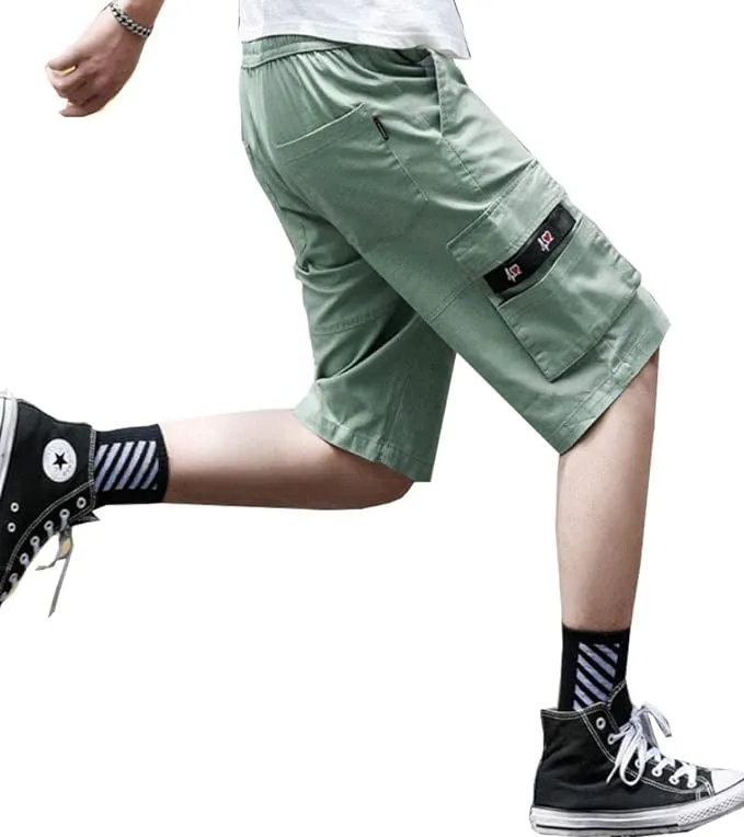 Men's Causal Cargo Pocket Army Green Shorts