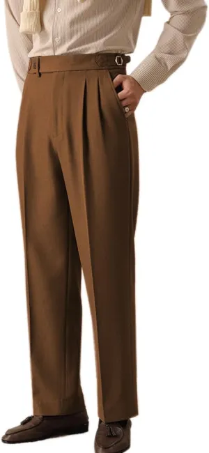 Men's Classic Slim Fit Dress Pants Straight Formal Pants Elastic Waist Suit Pants