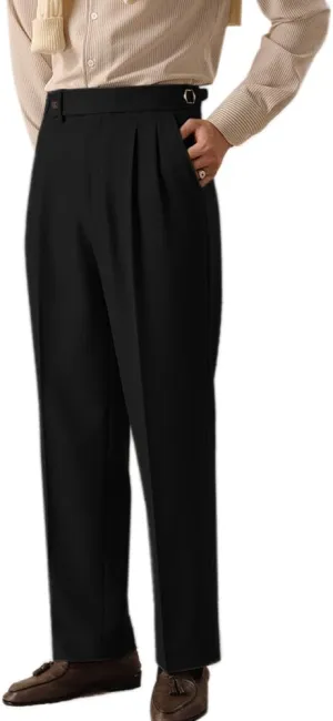 Men's Classic Slim Fit Dress Pants Straight Formal Pants Elastic Waist Suit Pants