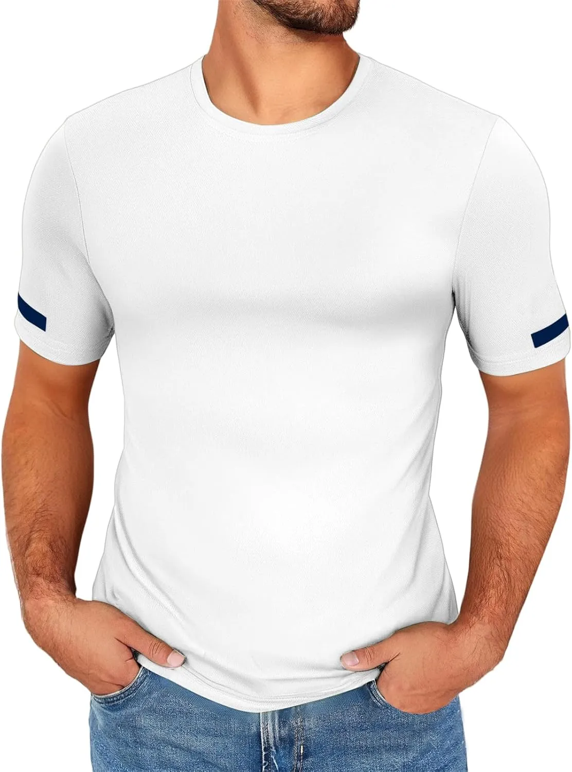 Men's Compression Shirts Quick Dry Stretch Short Sleeve Athletic Shirts Cool Dry Moisture Wicking Running Tees Tops