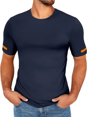 Men's Compression Shirts Quick Dry Stretch Short Sleeve Athletic Shirts Cool Dry Moisture Wicking Running Tees Tops