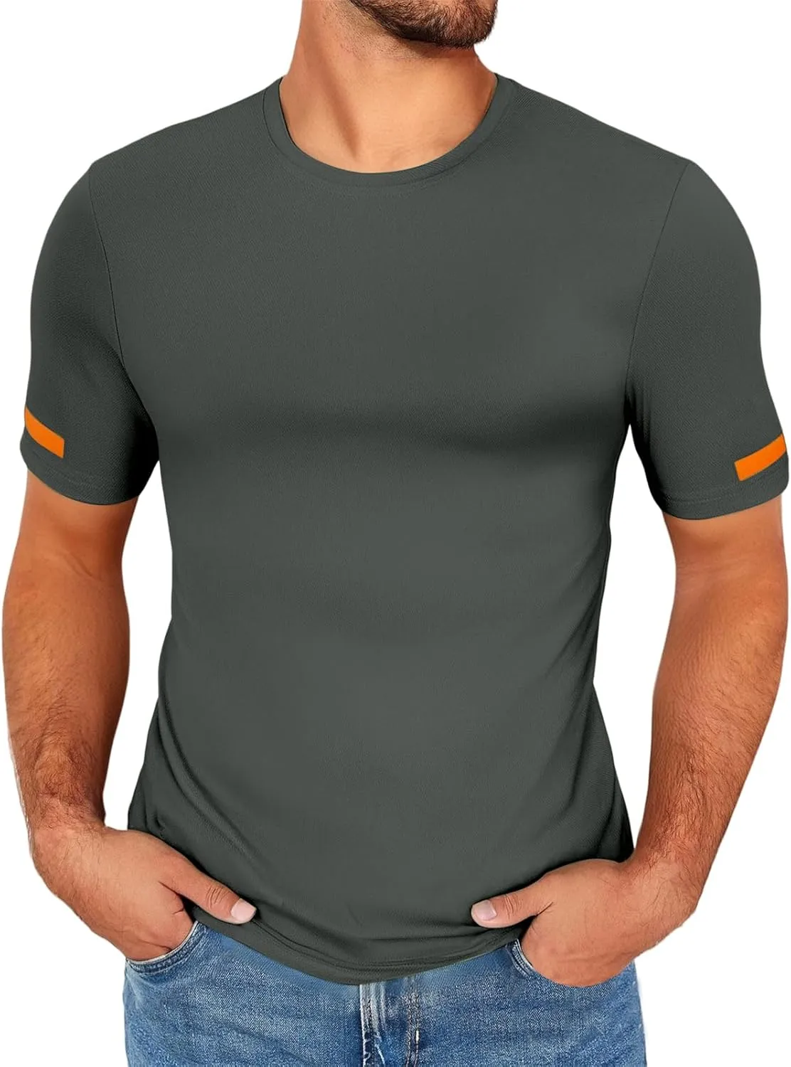 Men's Compression Shirts Quick Dry Stretch Short Sleeve Athletic Shirts Cool Dry Moisture Wicking Running Tees Tops