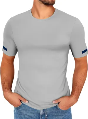 Men's Compression Shirts Quick Dry Stretch Short Sleeve Athletic Shirts Cool Dry Moisture Wicking Running Tees Tops