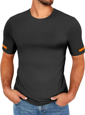 Men's Compression Shirts Quick Dry Stretch Short Sleeve Athletic Shirts Cool Dry Moisture Wicking Running Tees Tops