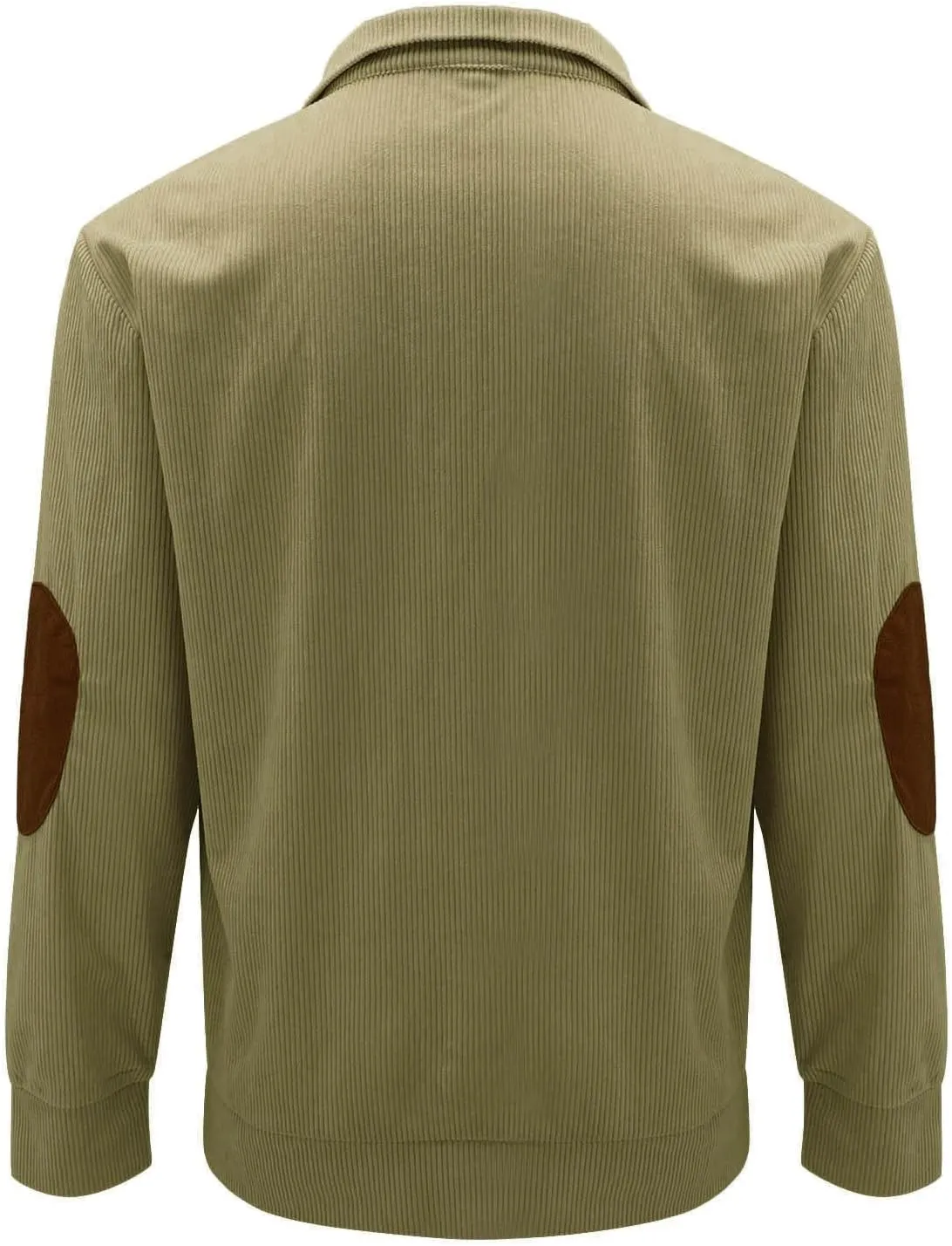 Men's Corduroy Long Sleeve Button Collar Sweatshirts Big and Tall Casual Pullover Lightweight Outdoor Tactical Tops