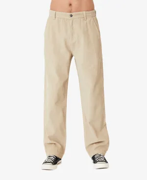 Men's Cotton On Loose Fit Sand Corduroy Pant Beige 34 x 32