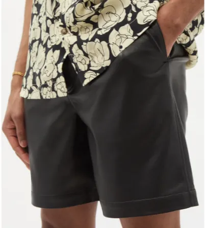 Men's Elasticated Genuine Sheep Leather Shorts