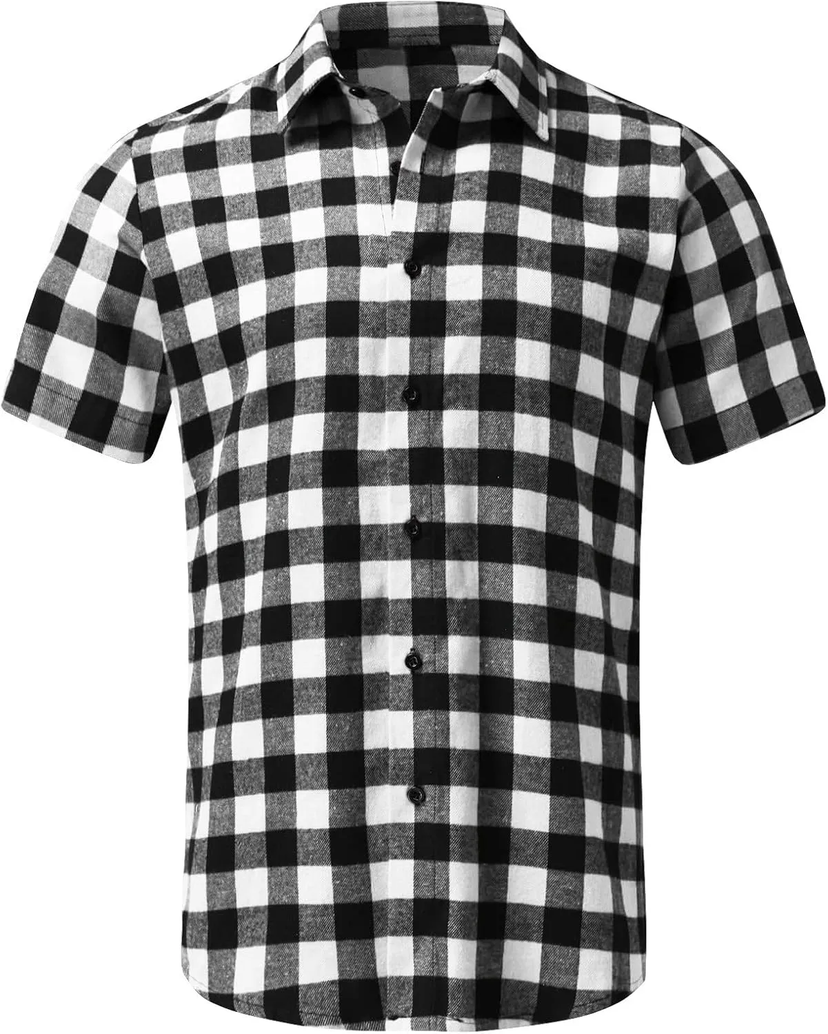 Mens Fashion Short Sleeve Flannel Shirts Slim Fit Causal Button Down Plaid Designer Shirts Camisas de Hombre