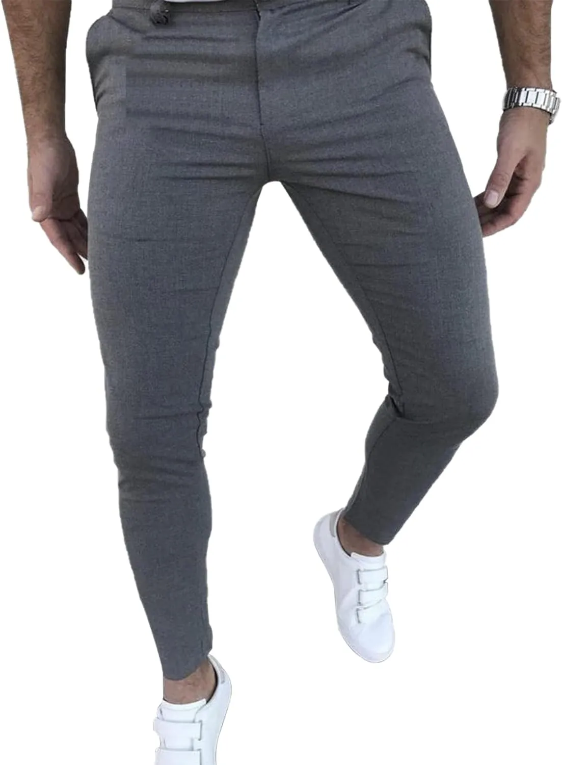 Mens Fashion Slim Fit Dress Pants Business Casual Skinny Stretch Pants Golf Pants