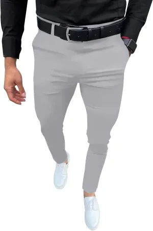 Mens Fashion Slim Fit Dress Pants Casual Business Skinny Stretch Pants Golf Pants