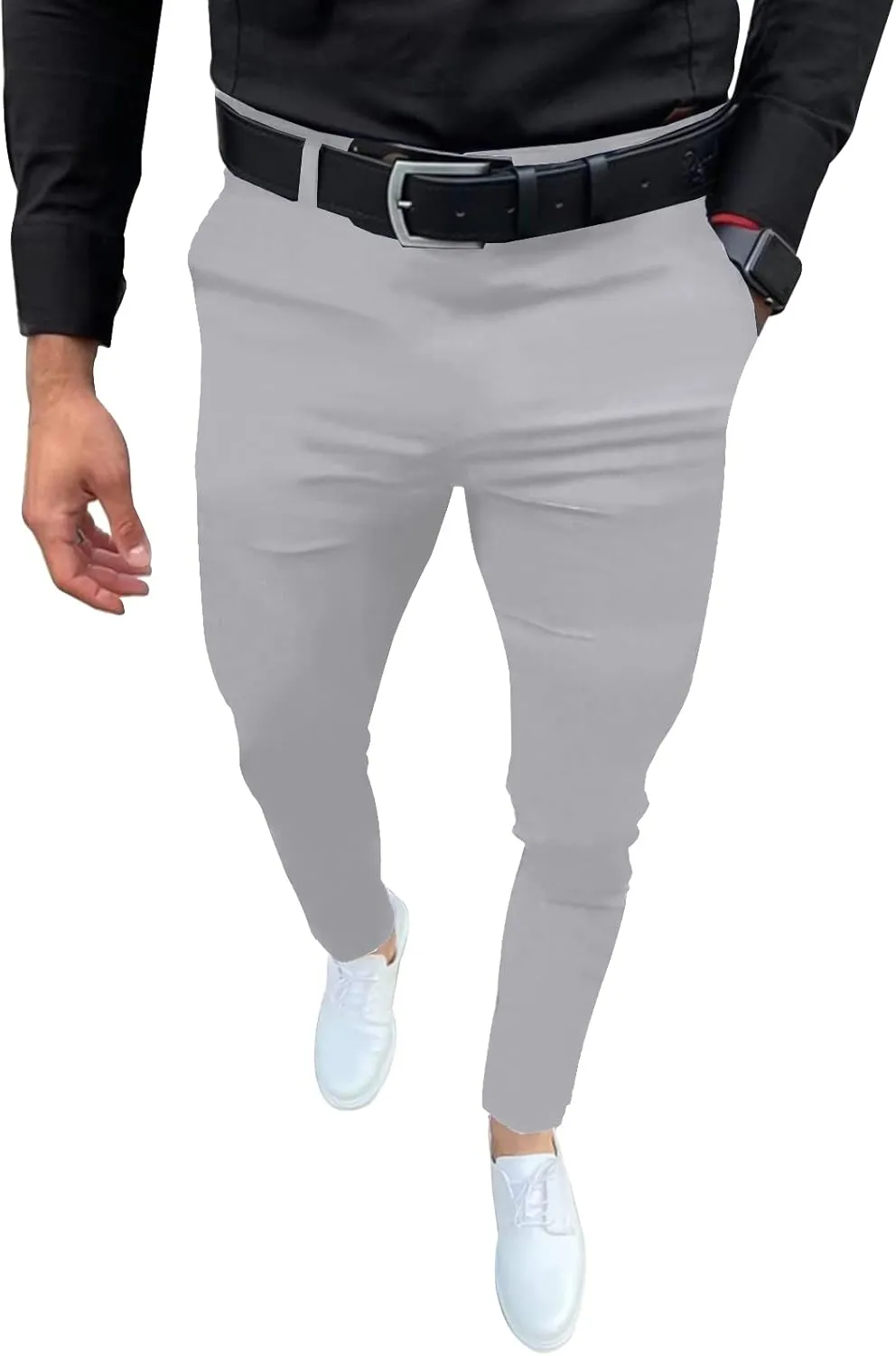 Mens Fashion Slim Fit Dress Pants Casual Business Skinny Stretch Pants Golf Pants