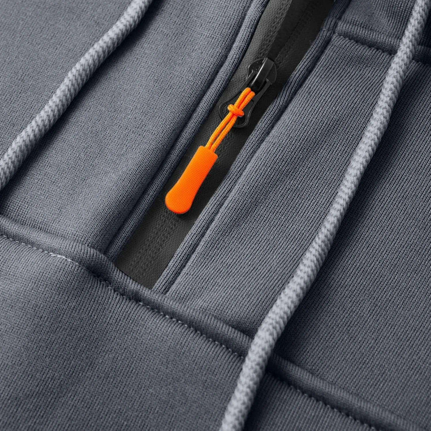 Men's Fashion Sports Hooded Sweatshirt Quarter Zip Hoodies Tops Warm Pocket Solid Long Sleeve Winter Pullover