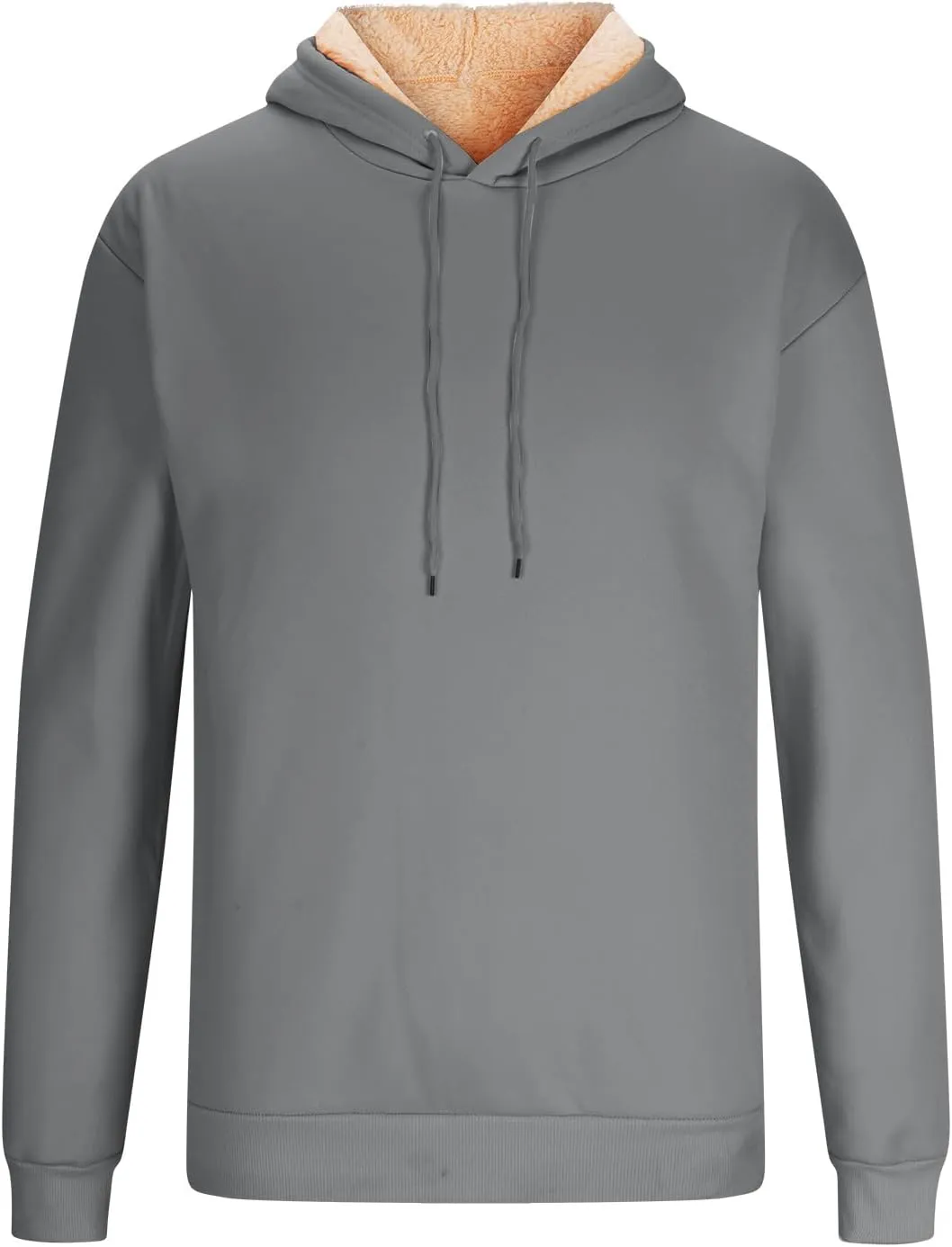 Mens Fleece Pullover Fleece Lined Heavy Weight Hoodie Heavy Duty Winter Hooded Sweatshirt Thermal Warm Sweatshirts