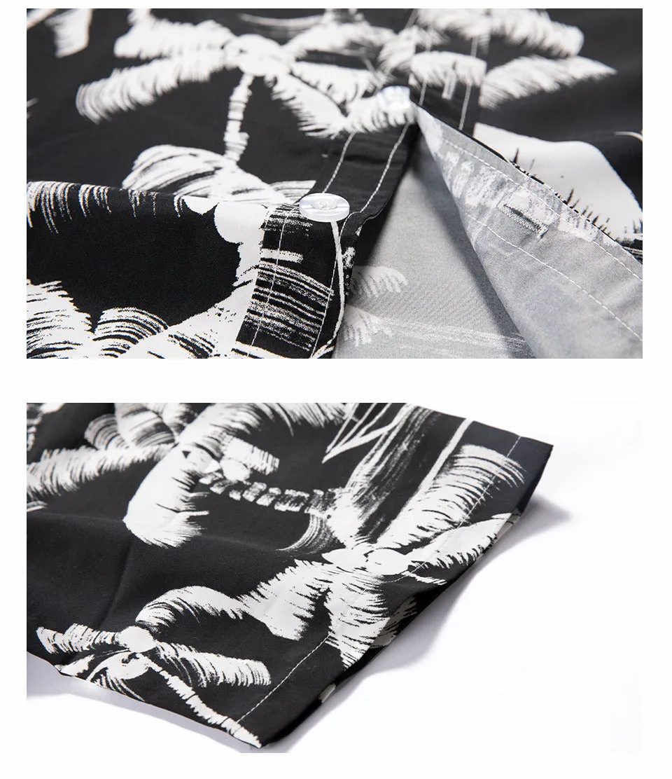 Men's Flower Casual Button Down Short Sleeve Hawaiian Shirt Suits