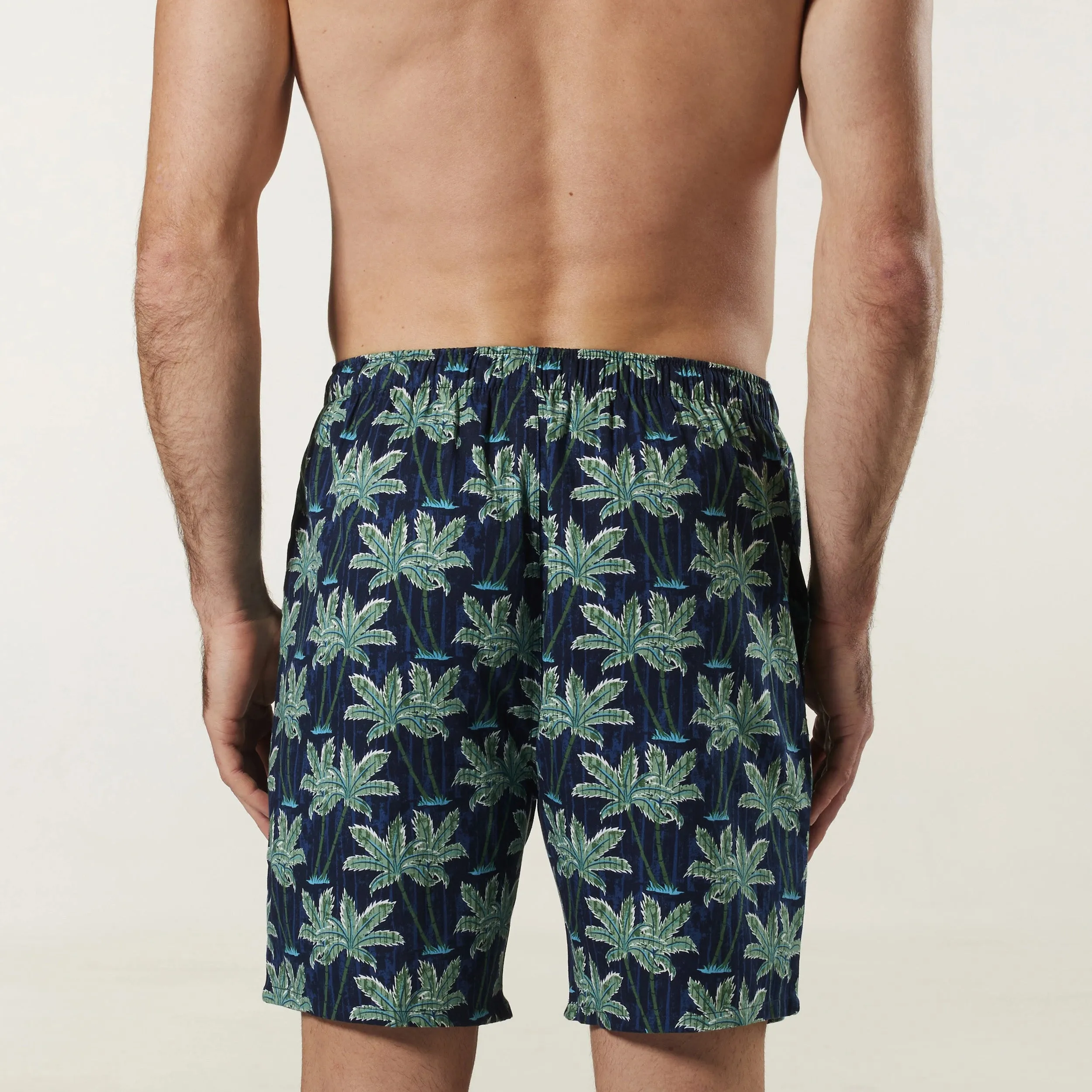 Men's Hawaiian Charm Cotton Sleep Shorts 2 Pack - Blue & Navy