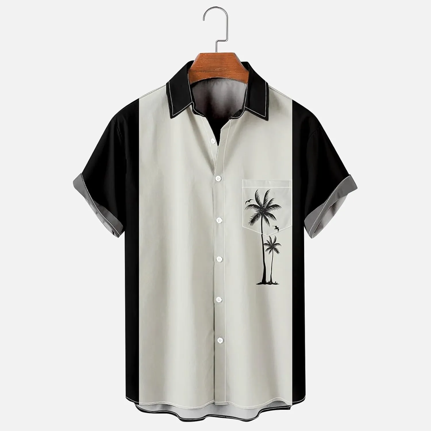 Men's Hawaiian Shirt Short Sleeves Button Down Shirts Casual Summer Beach Tropical Printed Palm Holiday Shirts