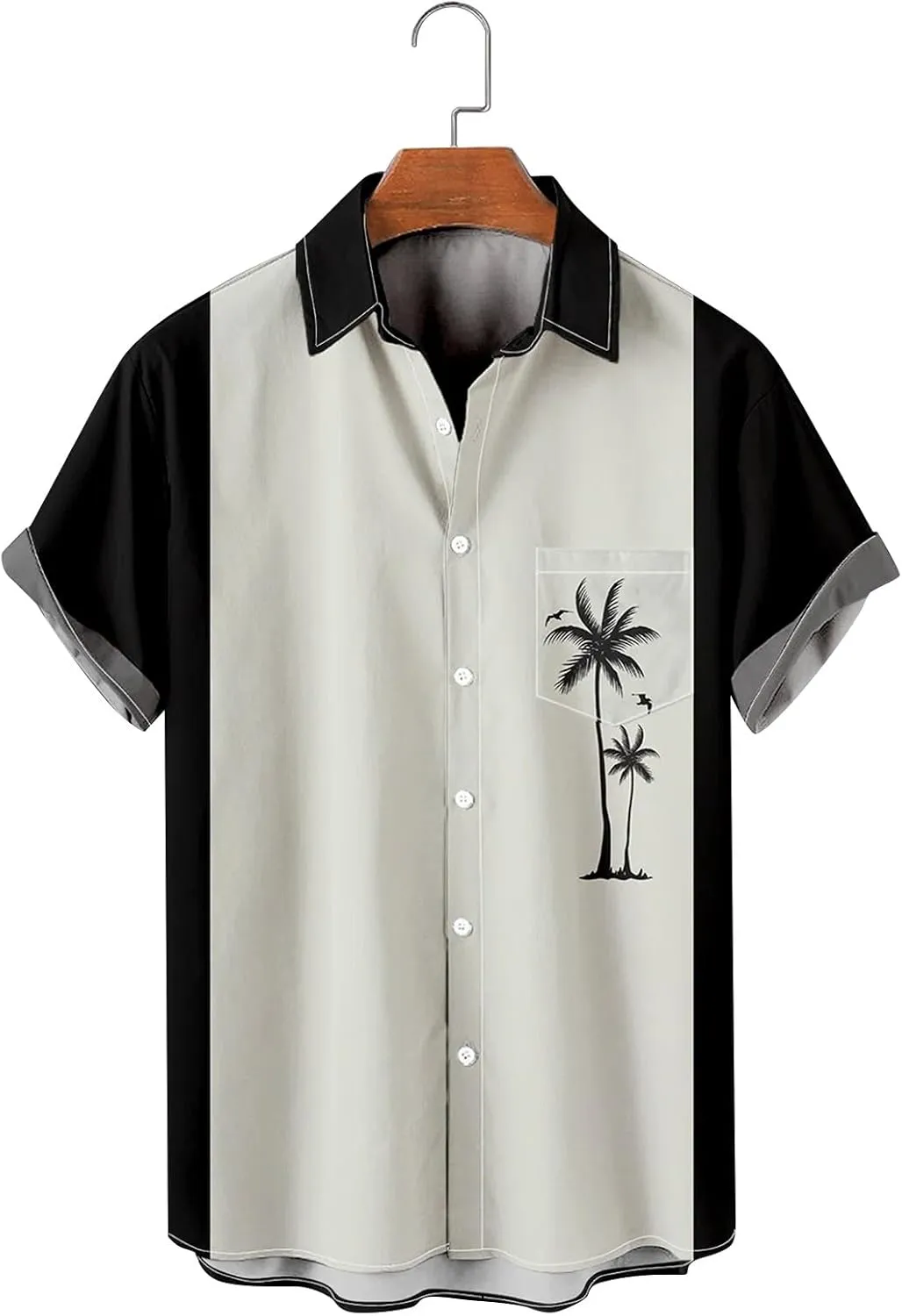 Men's Hawaiian Shirt Short Sleeves Button Down Shirts Casual Summer Beach Tropical Printed Palm Holiday Shirts
