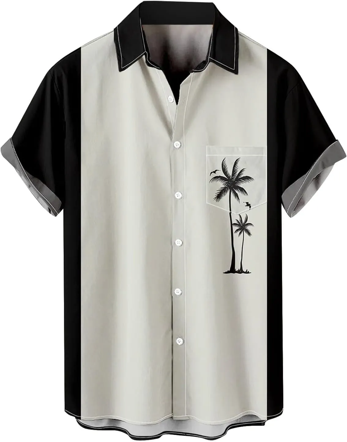 Men's Hawaiian Shirt Short Sleeves Button Down Shirts Casual Summer Beach Tropical Printed Palm Holiday Shirts