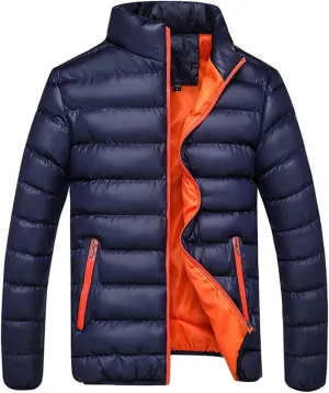 Mens Lightweight Puffer Jacket Packable Winter Warm Down Coat Quilted Insulated Puffy Jackets Outerwear with Pockets