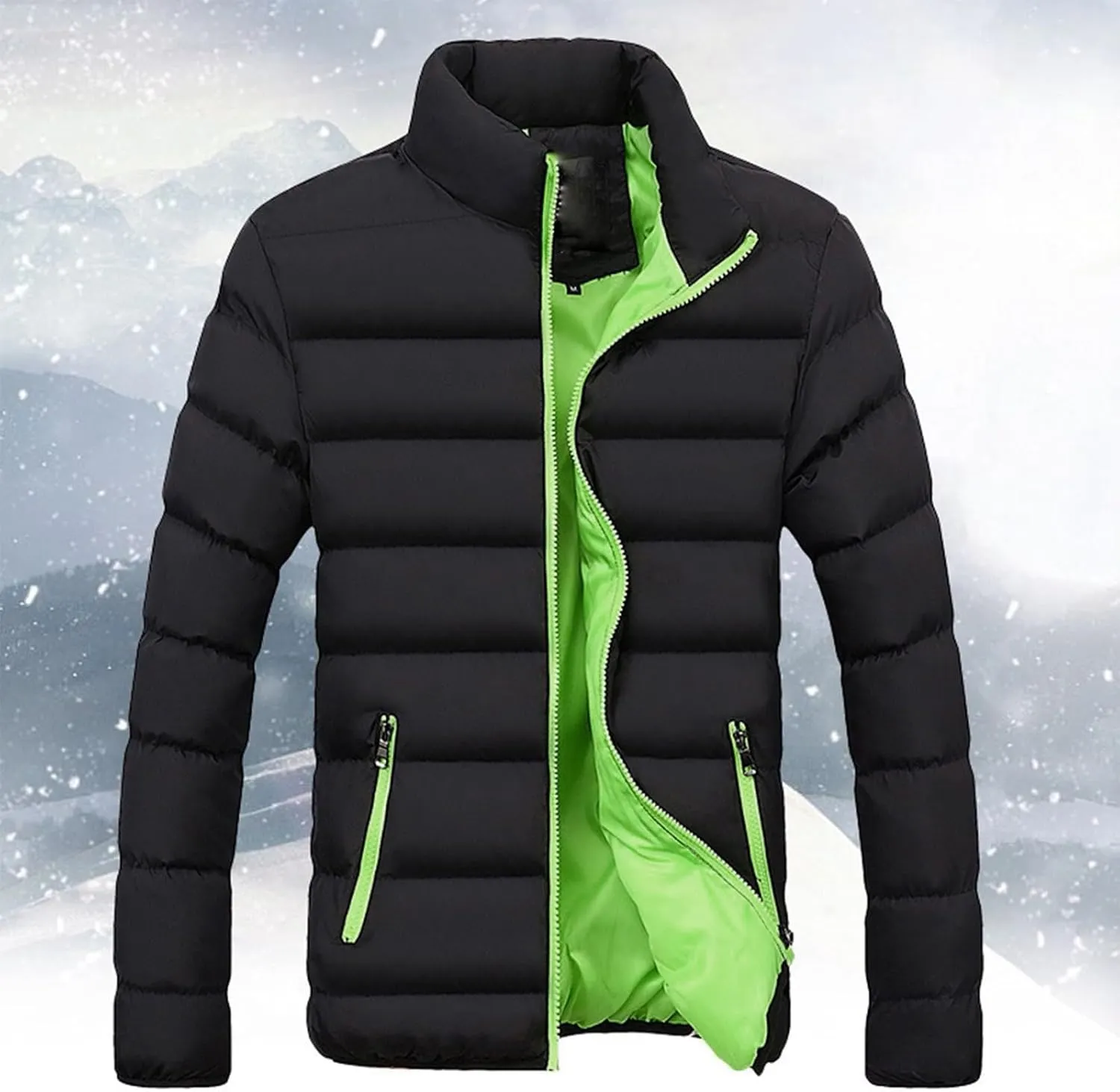 Mens Lightweight Puffer Jacket Packable Winter Warm Down Coat Quilted Insulated Puffy Jackets Outerwear with Pockets