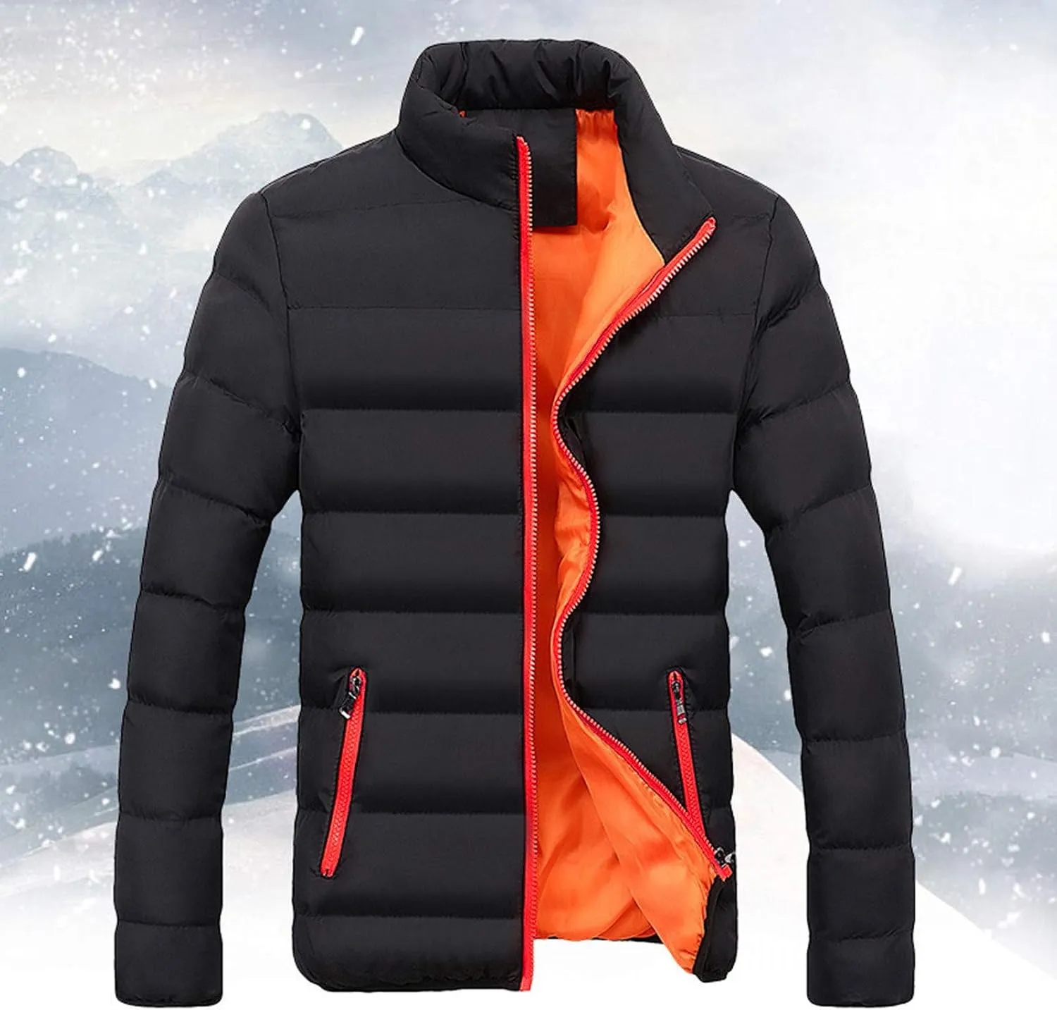 Mens Lightweight Puffer Jacket Packable Winter Warm Down Coat Quilted Insulated Puffy Jackets Outerwear with Pockets