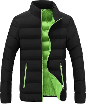Mens Lightweight Puffer Jacket Packable Winter Warm Down Coat Quilted Insulated Puffy Jackets Outerwear with Pockets