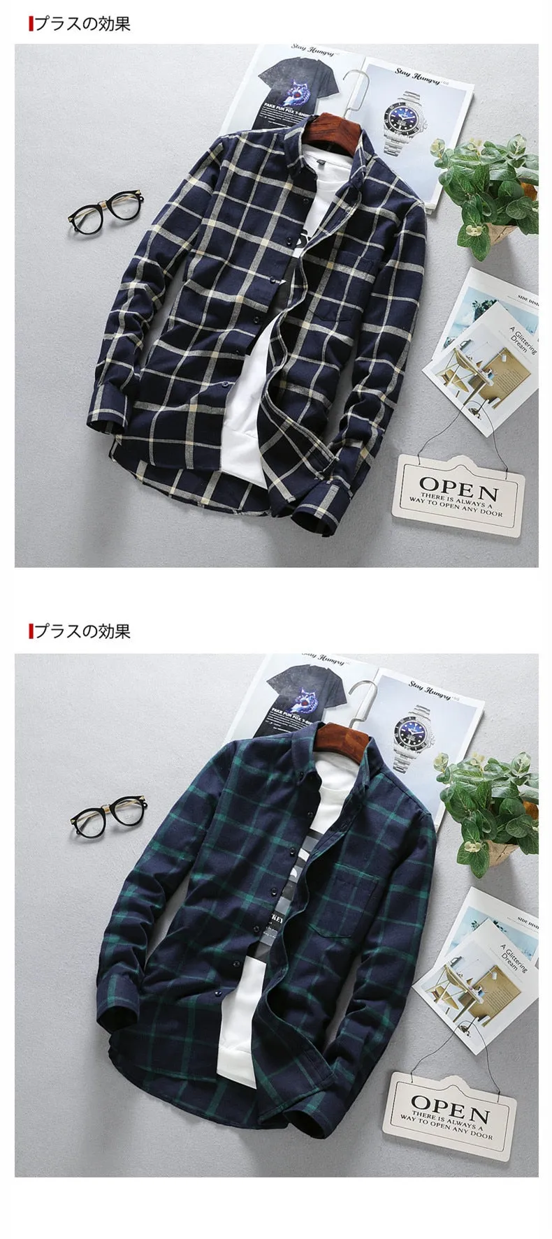 Mens Long Sleeve Shirt Solid Oxford Dress  with Left Chest Pocket High-quality Male Casual Regular-fit Tops Button Down Shirts