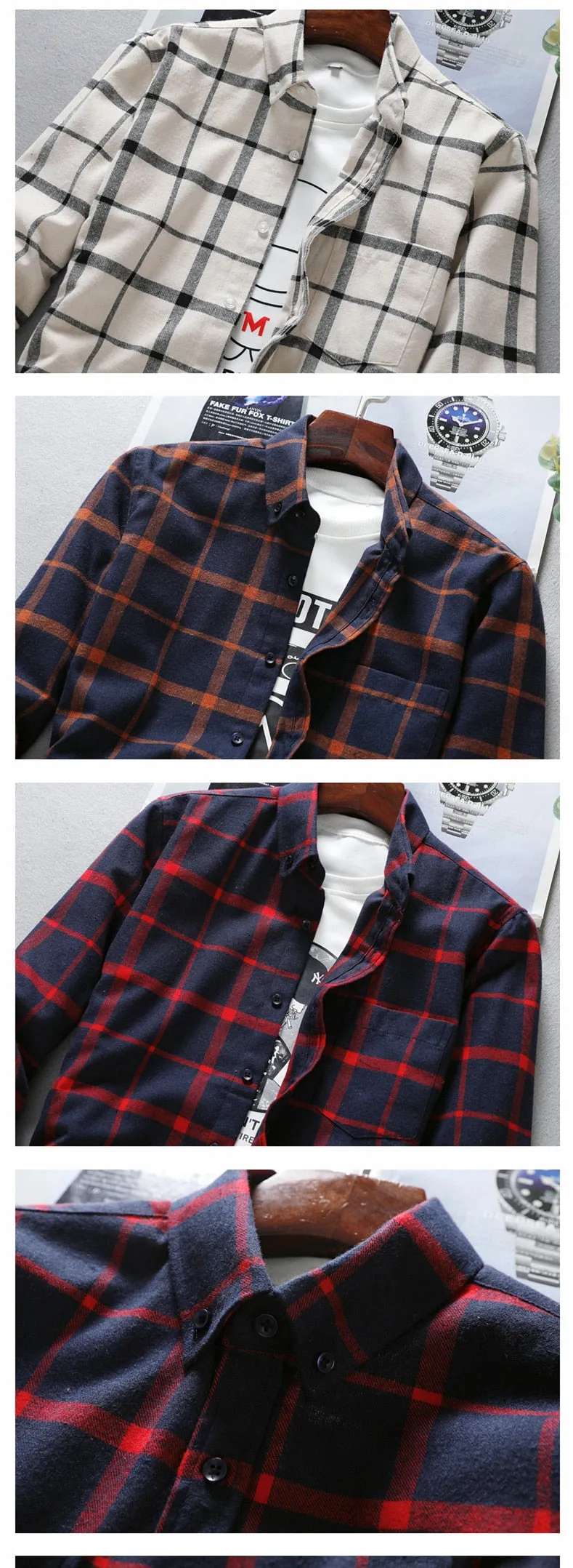 Mens Long Sleeve Shirt Solid Oxford Dress  with Left Chest Pocket High-quality Male Casual Regular-fit Tops Button Down Shirts