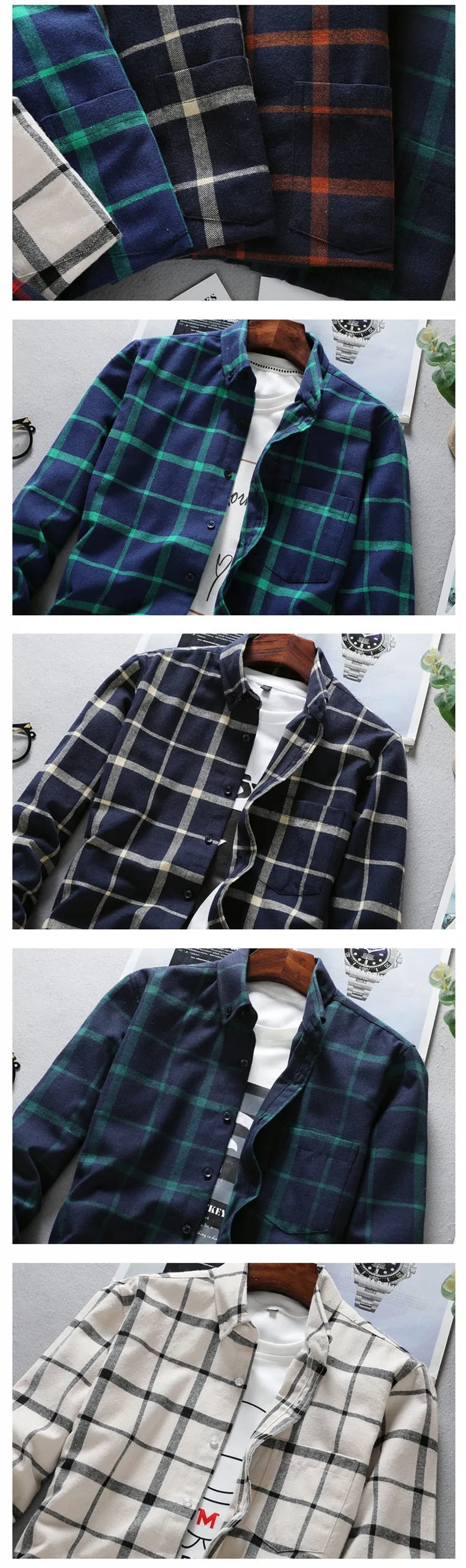 Mens Long Sleeve Shirt Solid Oxford Dress  with Left Chest Pocket High-quality Male Casual Regular-fit Tops Button Down Shirts