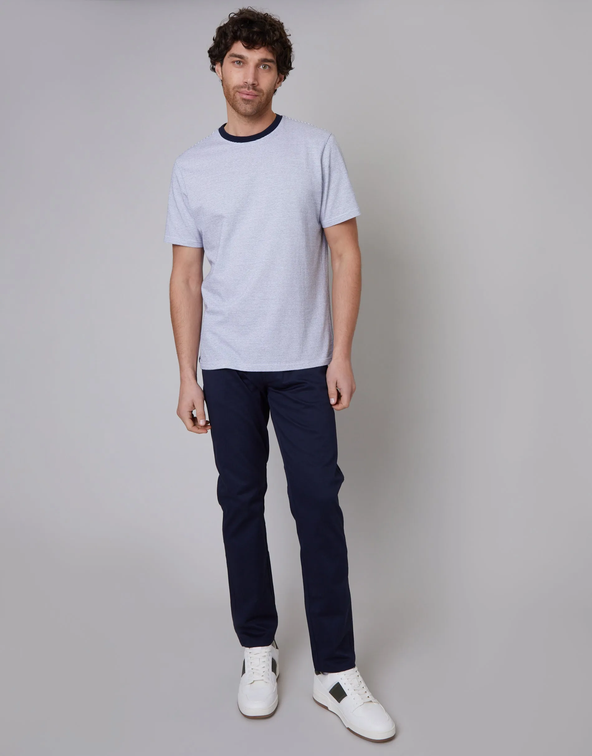 Men's Navy Regular Fit Chino Trousers