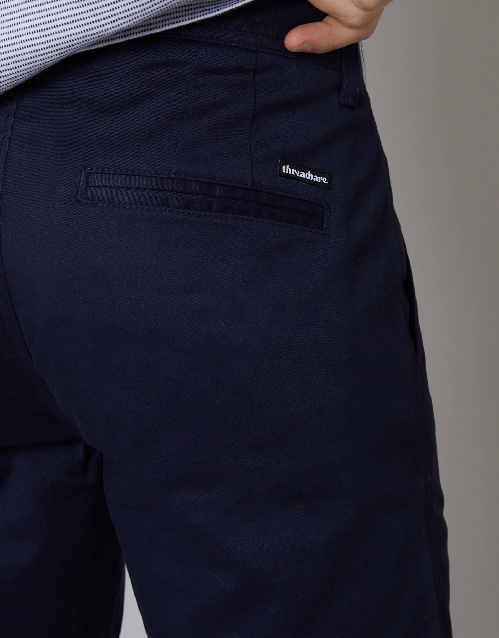 Men's Navy Regular Fit Chino Trousers