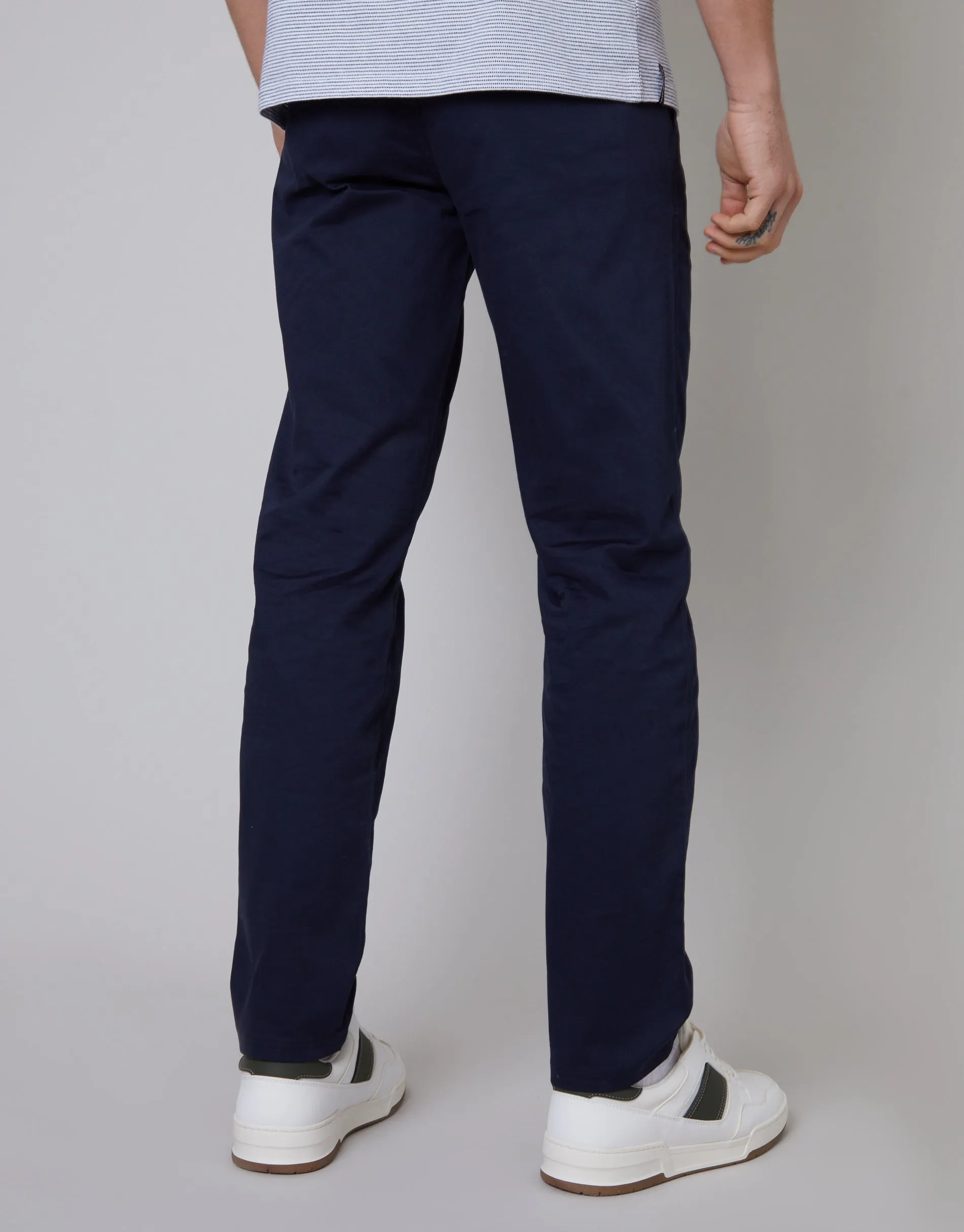 Men's Navy Regular Fit Chino Trousers