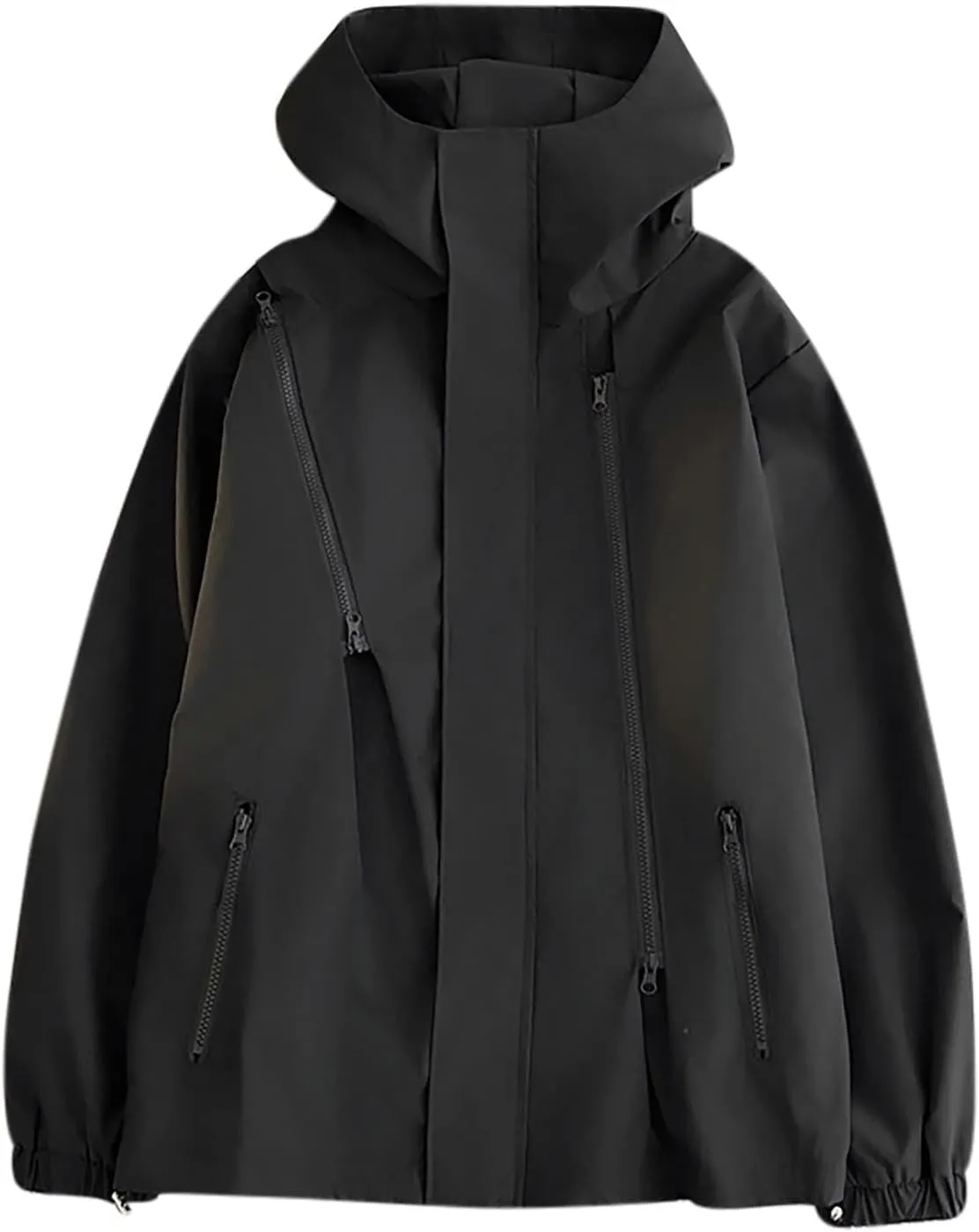 Mens Oversized Rain Jacket Lightweight Waterproof Hooded Windbreaker With Pockets Raincoat For Outdoor Hiking Running