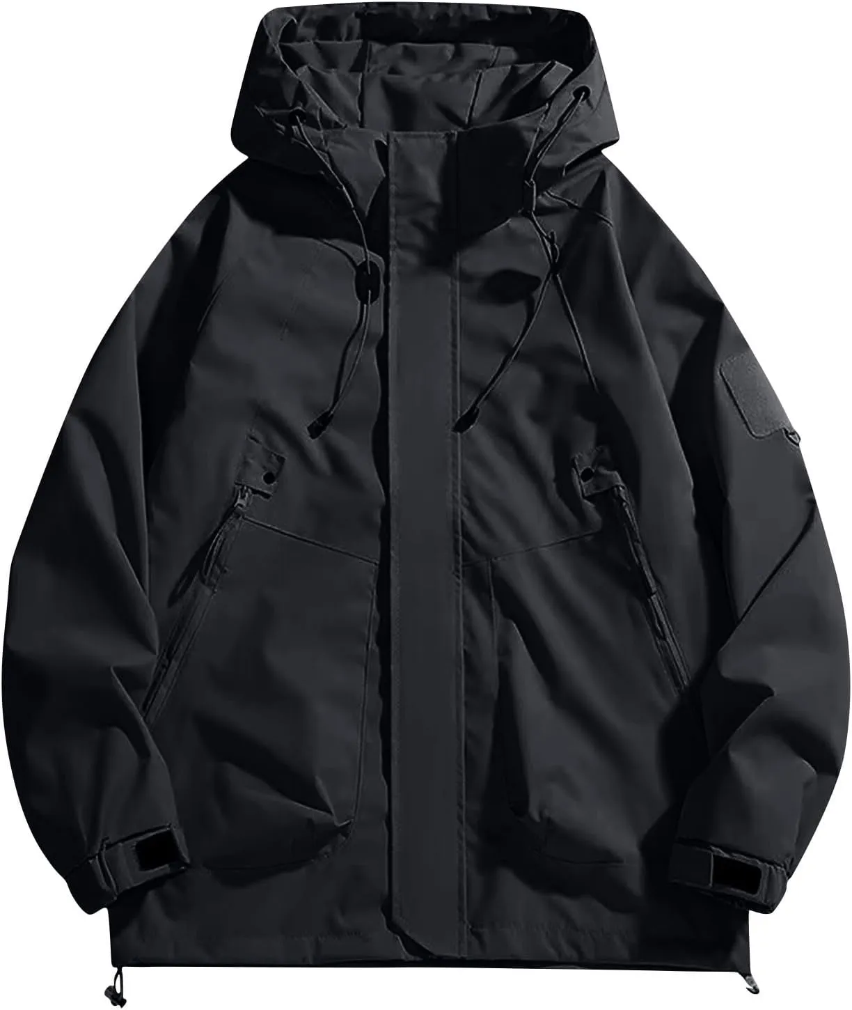 Mens Packable Rain Jackets Lightweight Waterproof Windbreaker with Hood Outdoor Raincoat Jacket for Hiking Travel