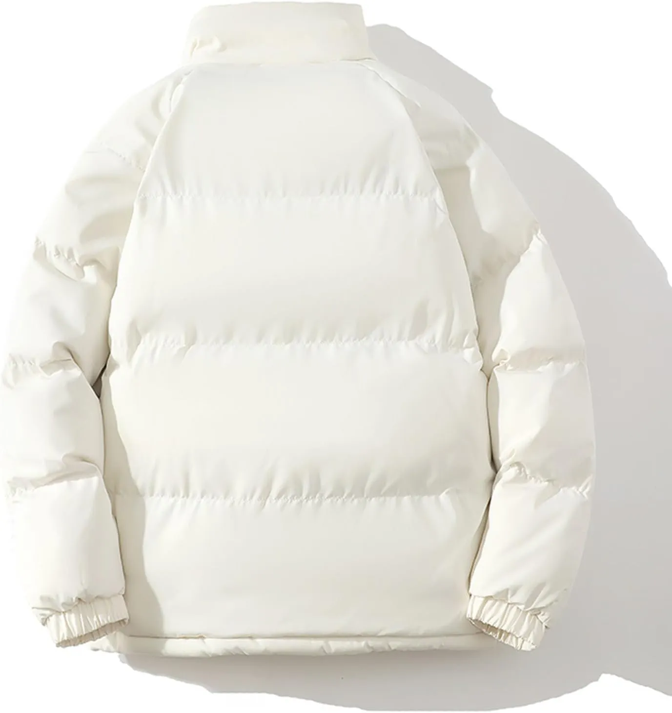 Mens Puffer Jacket Stand Collar Sherpa Lined Down Jacket Padded Quilted Jacket Thermal Insulated Winter Jackets Outerwear