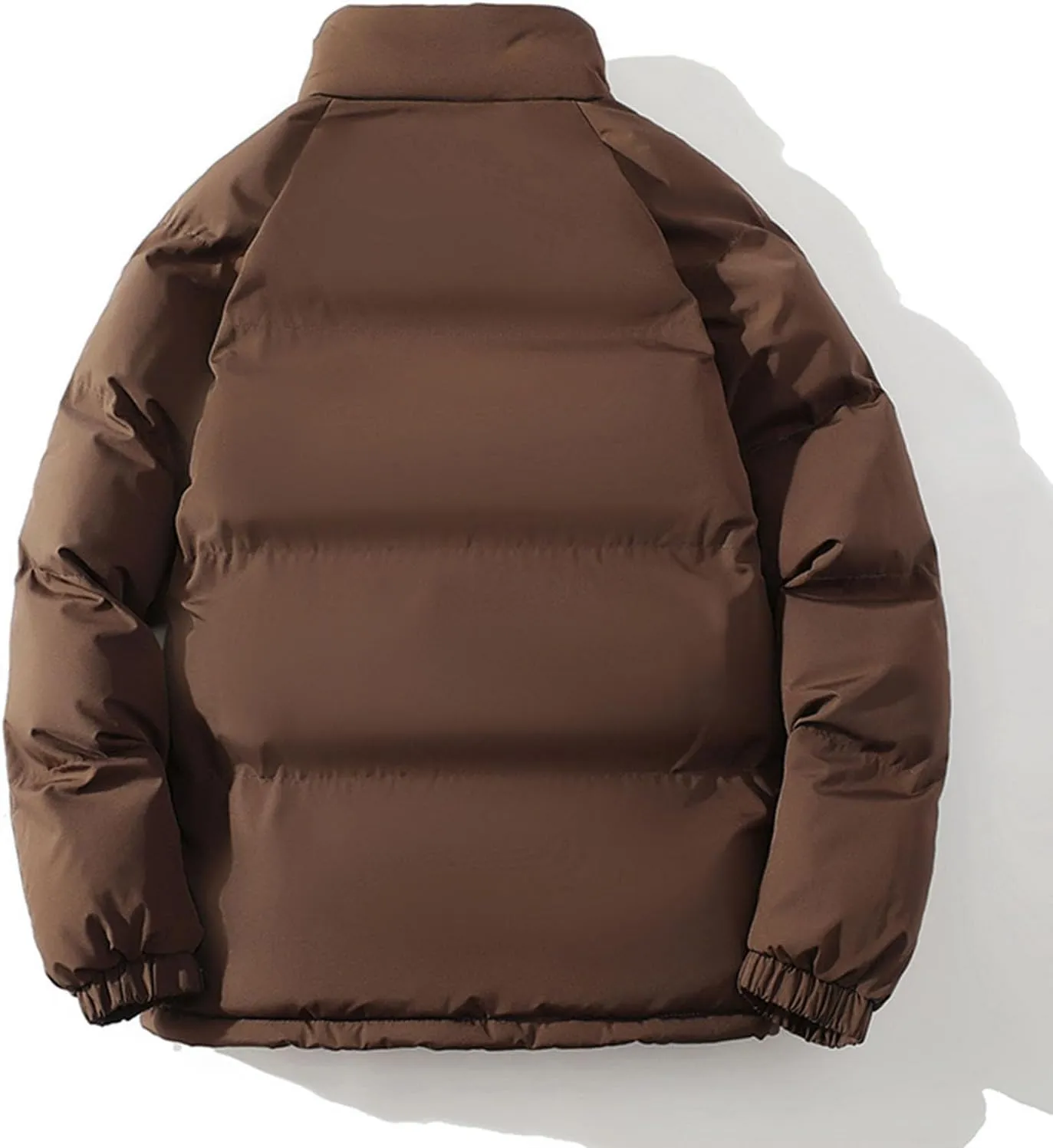 Mens Puffer Jacket Stand Collar Sherpa Lined Down Jacket Padded Quilted Jacket Thermal Insulated Winter Jackets Outerwear