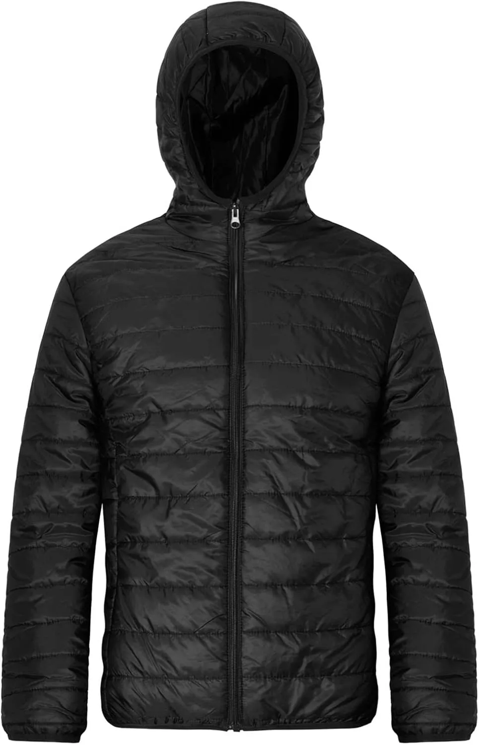 Mens Puffer Jacket with Hood Zip Up Quilted Down Jacket Lightweight Padded Insulated Puffer Coats Winter Jackets Outerwear