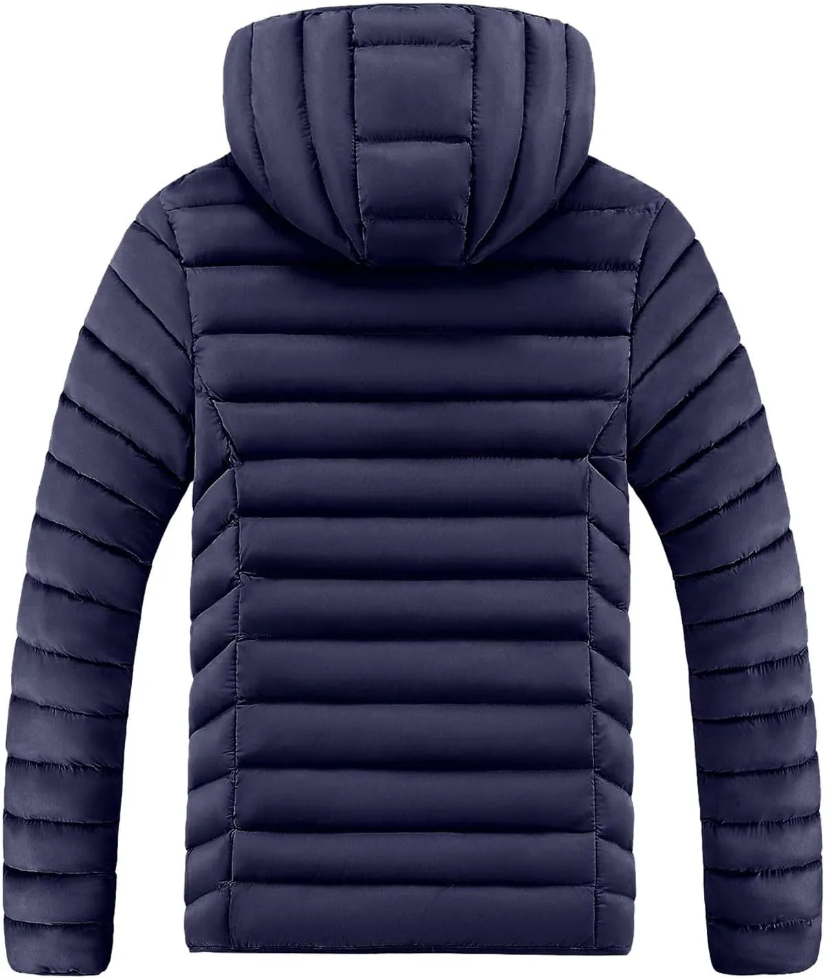 Mens Quilted Puffer Jacket with Removable Hood Zip Up Padded Insulated Down Jacket Puffer Coats Winter Jackets Outerwear